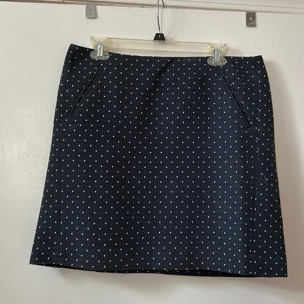 LOFT Navy Woven Textured Skirt